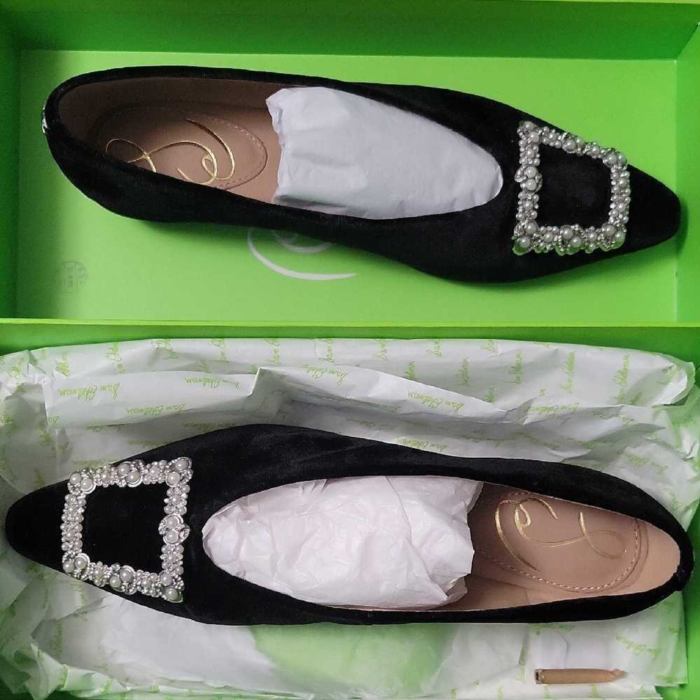 Sam Edelman Women's Black Velvet Flats